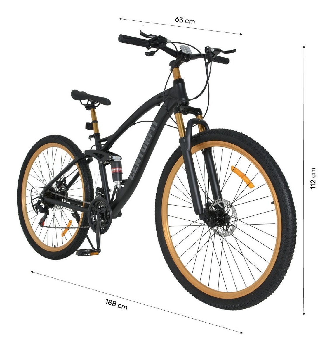 Bicicleta Montaña Aluminio R29 21v Doble Suspension Negro