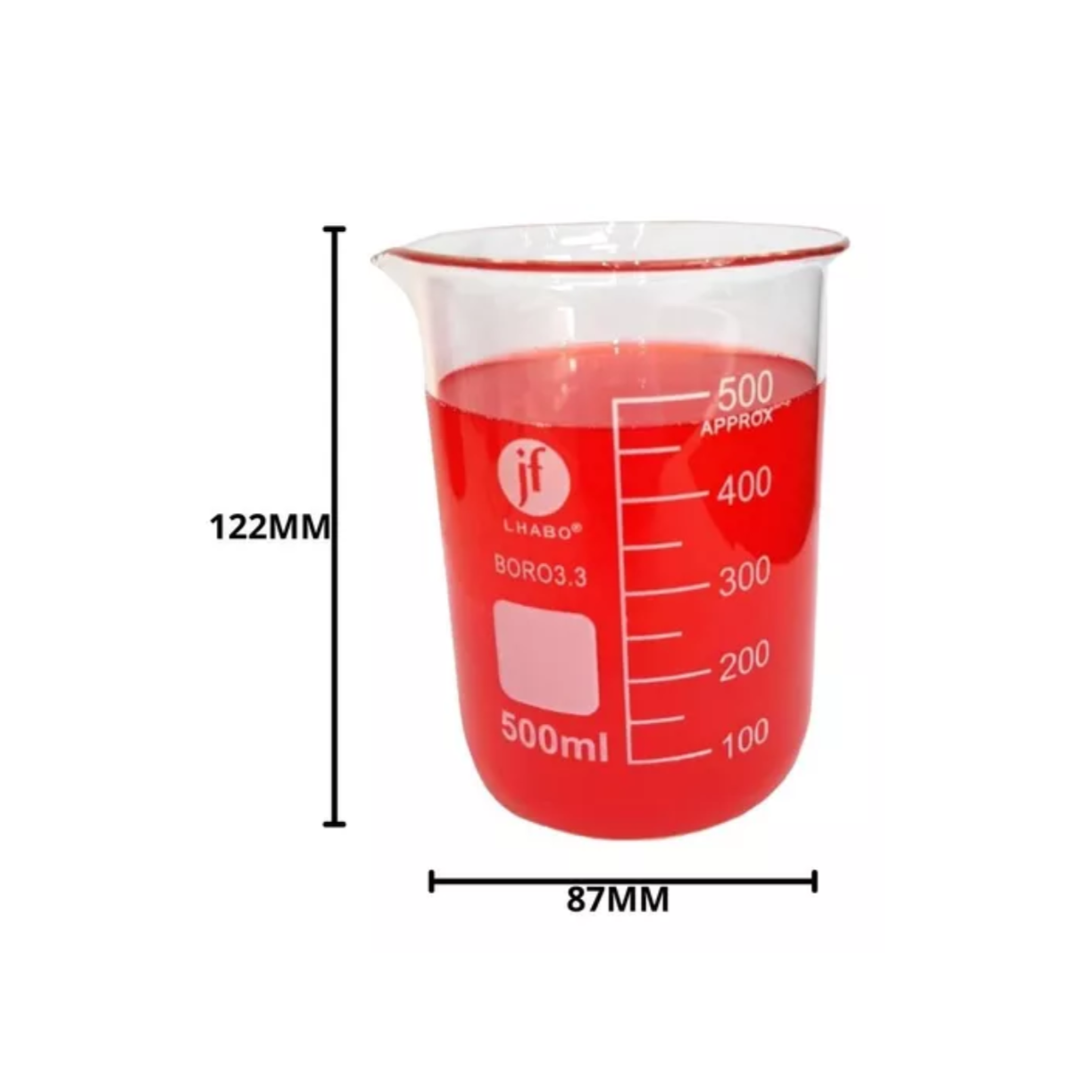 Vaso Precipitado De Vidrio 500 Ml Jf Lhabo
