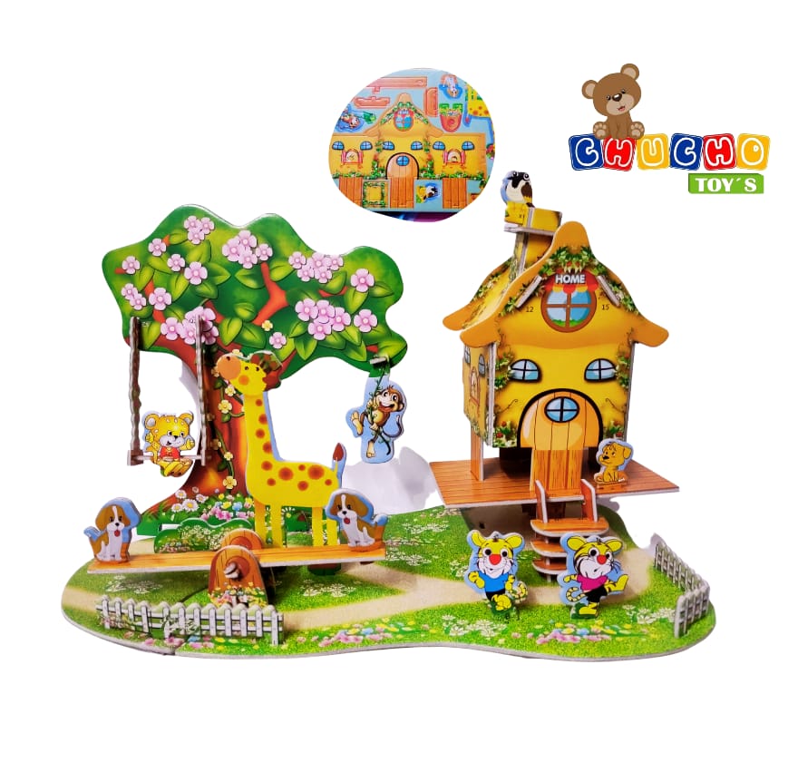 Rompe Cabeza 3d Cartón Juguete Didáctico 5pz