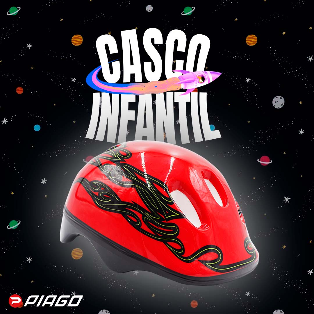 Casco Niño Bicicleta Kit Rodilleras Protección Infantil Rojo-Negro