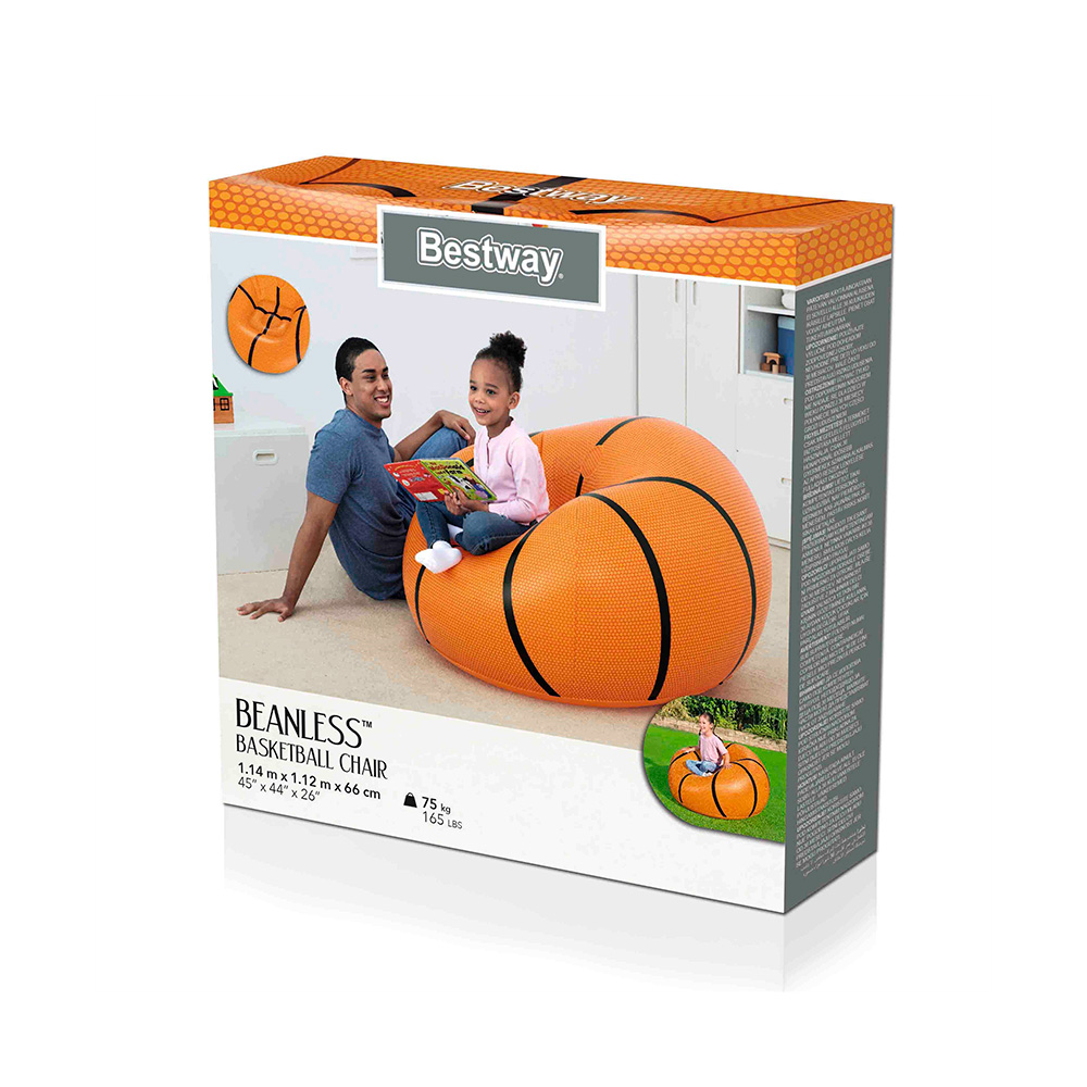 Sillón Inflable Puff Infantil Bestway Balón De Basketball 114 cm