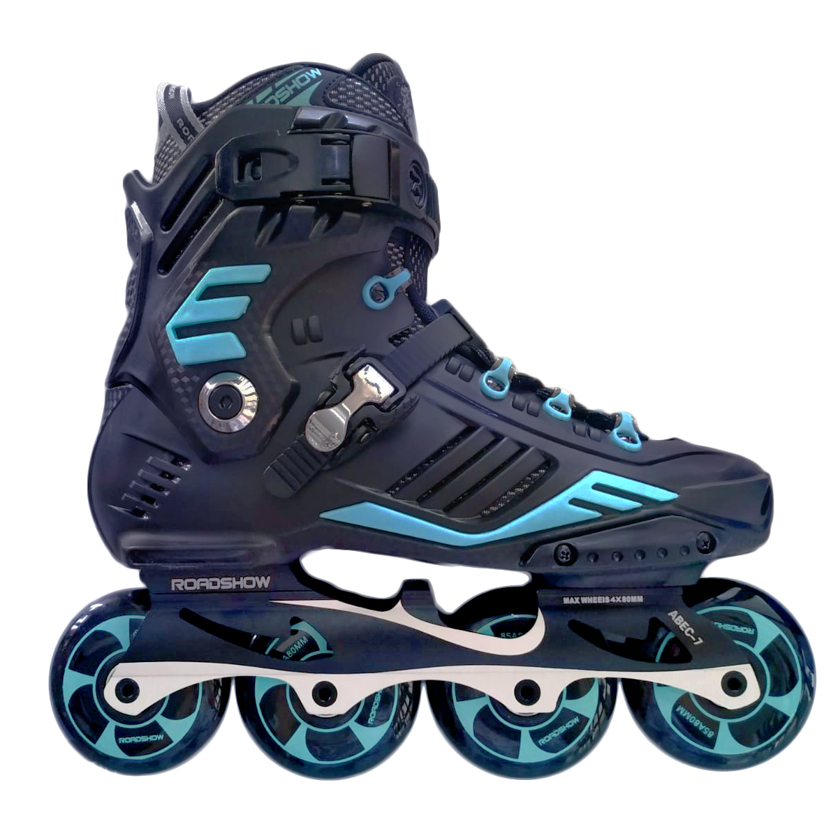 Patines Freeskate Profesionales Negro y Azul Para Slalom con Mochila