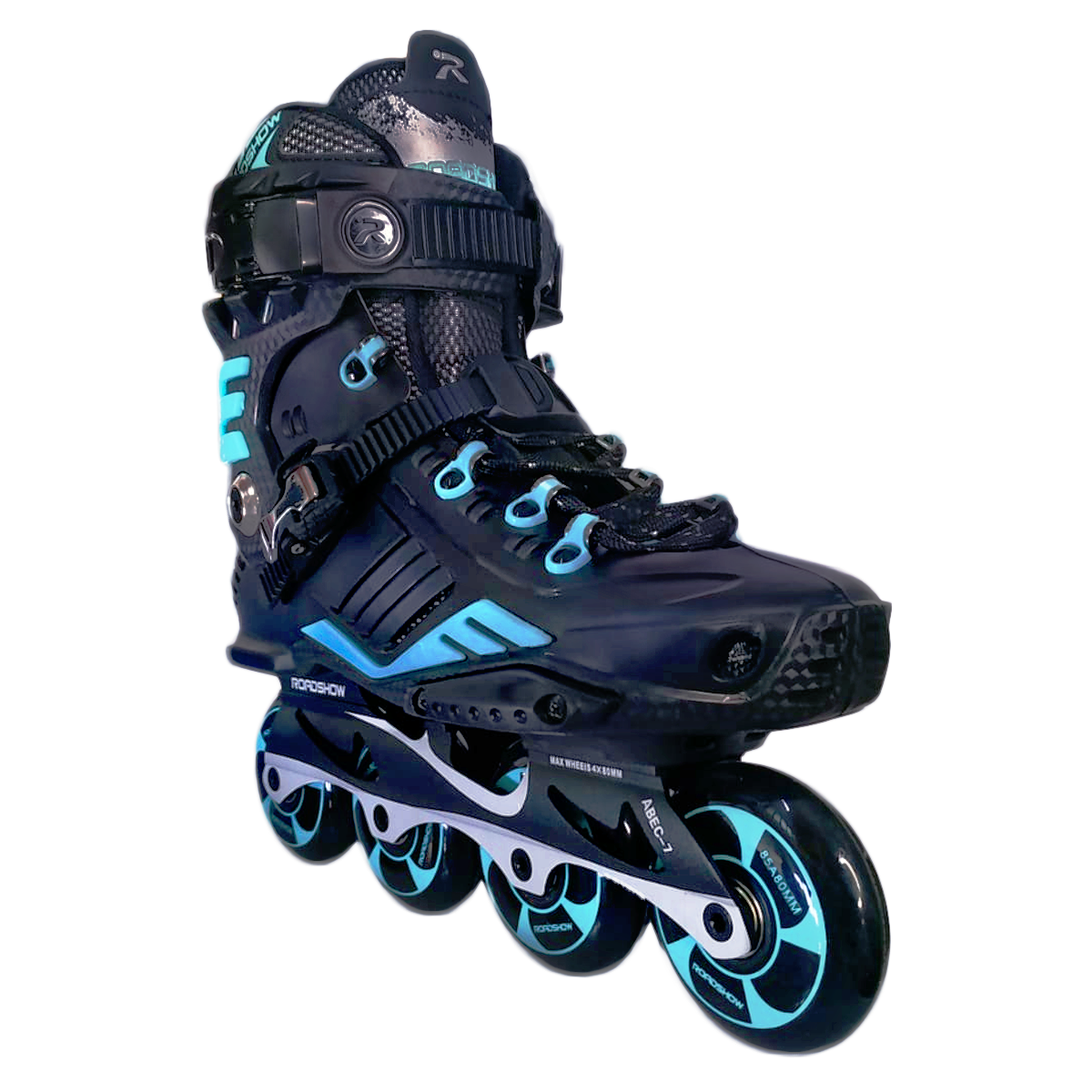 Patines Freeskate Profesionales Negro y Azul Para Slalom con Mochila