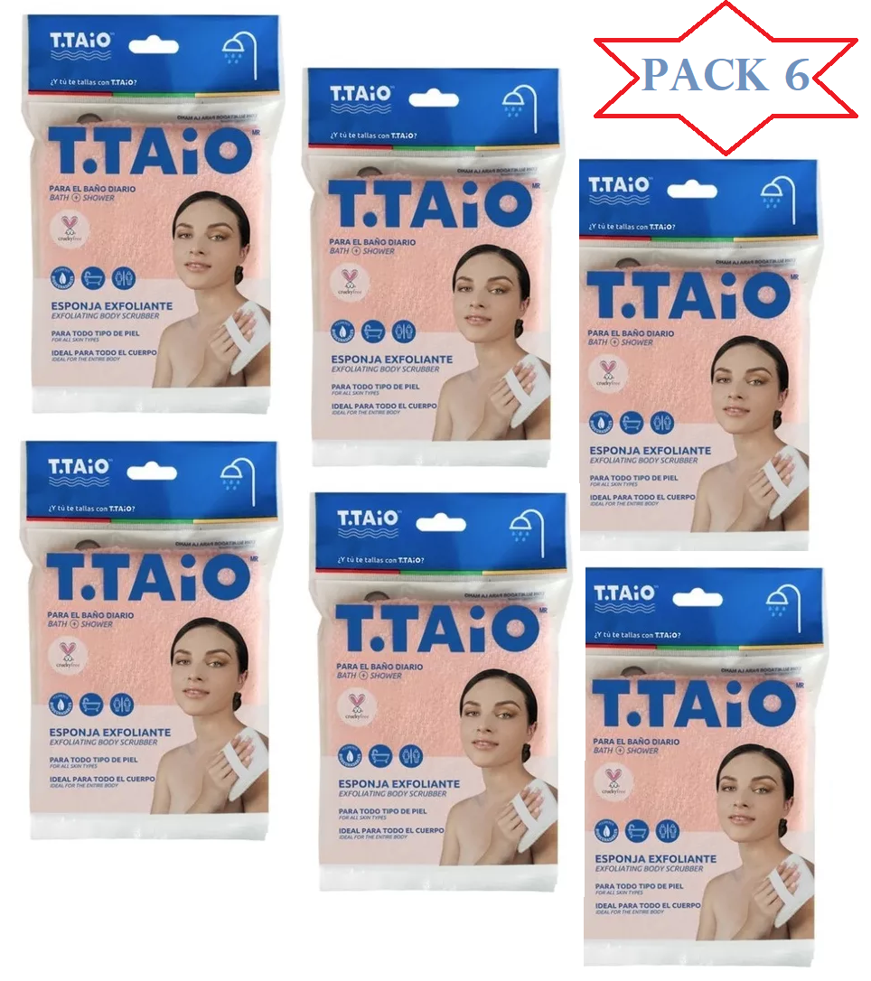 T.taio Esponja Exfoliante 13cmx11cm 6 Piezas