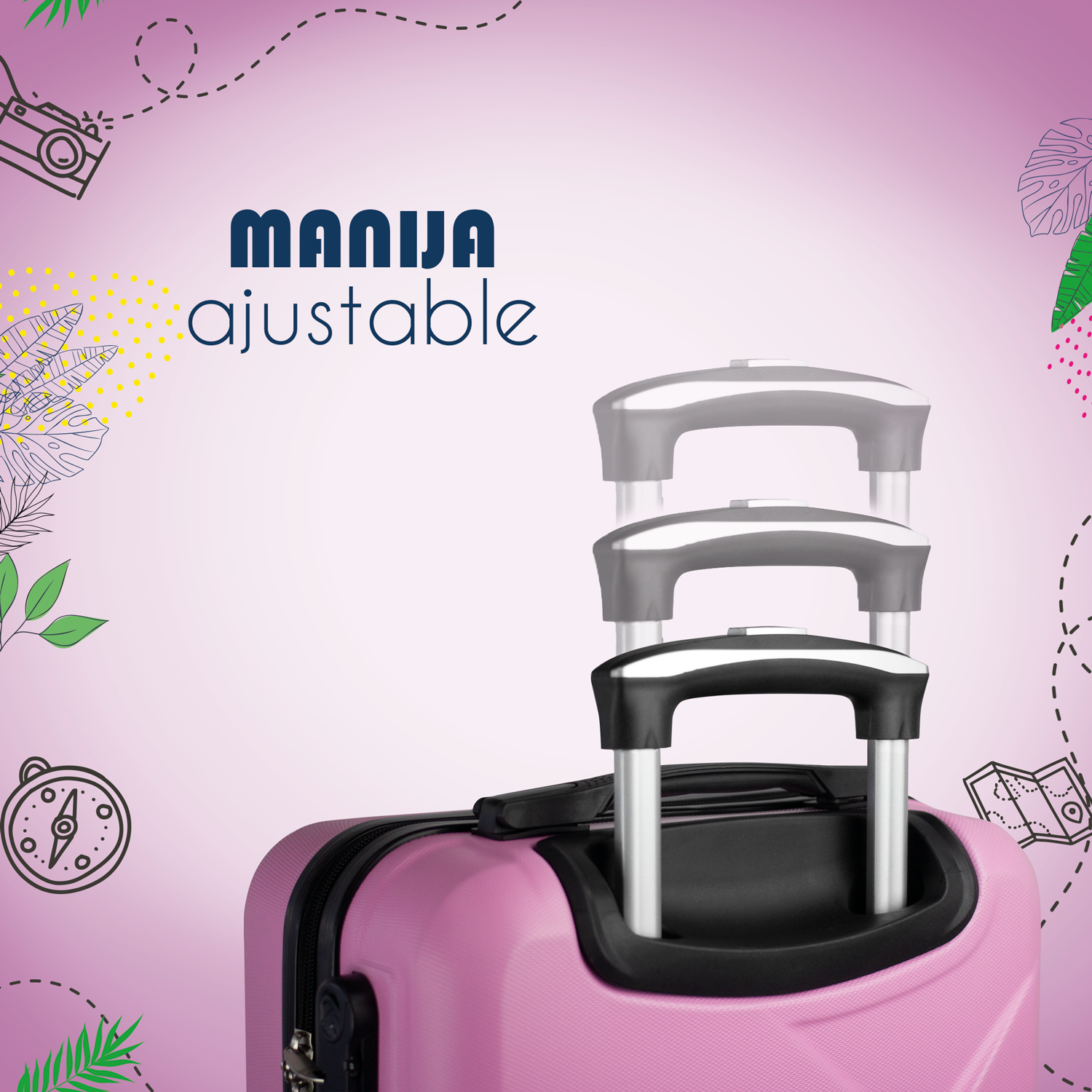 Maleta De Viaje Ligera 19 Pul Etco Travel Equipaje De Mano Rosa Claro Avion Ruedas 360 Barata