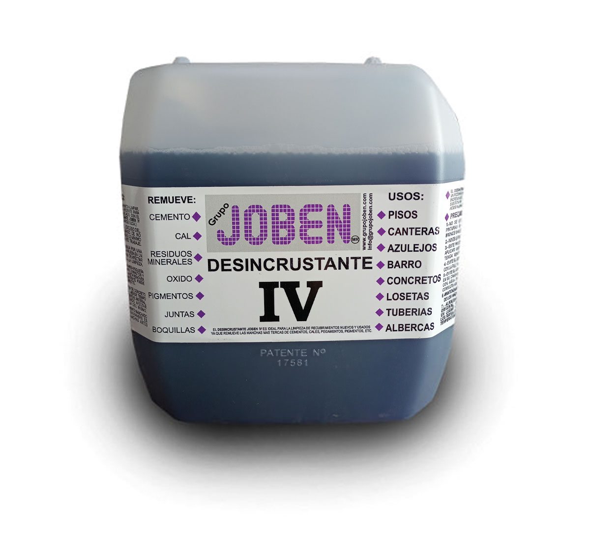 Limpiador de Pisos, Muros, quita Cemento, Cal, Salitre, Moho