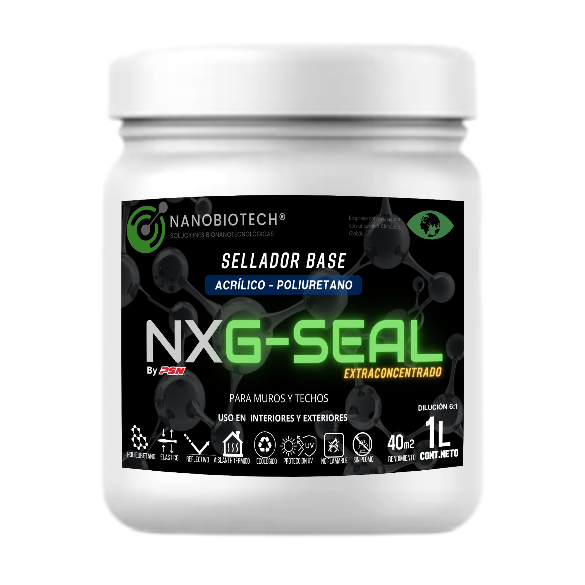 Sellador Acrílico-poliuretano Nxg-seal 1lt Fisuras Y Grietas