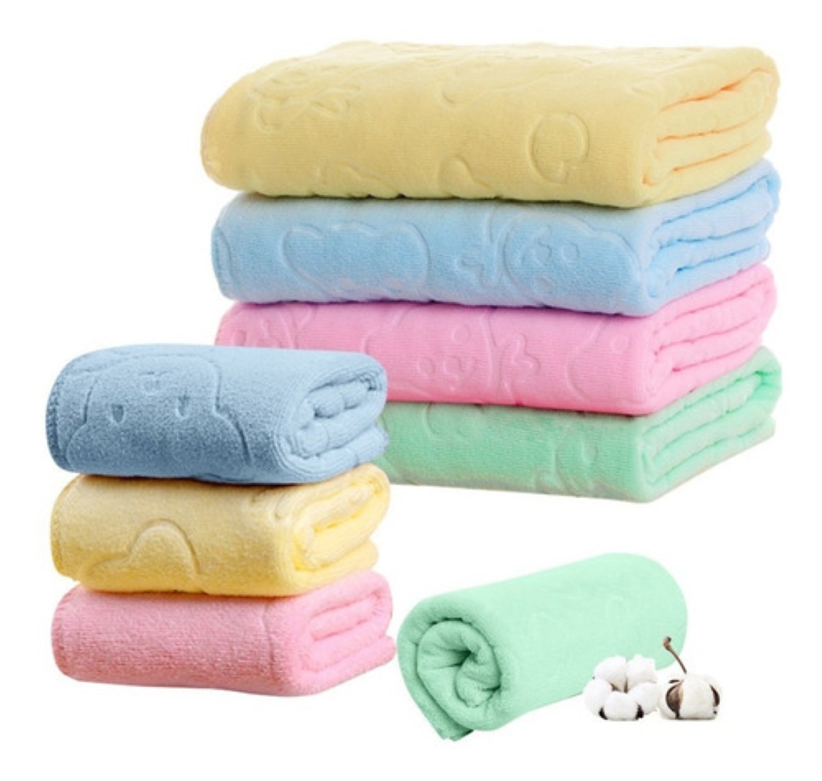 Comfort Spaces Juego de toallas de baño de algodón de 8 piezas a rayas,  ultra suave, calidad de hotel, secado rápido, absorbentes, toallas de baño