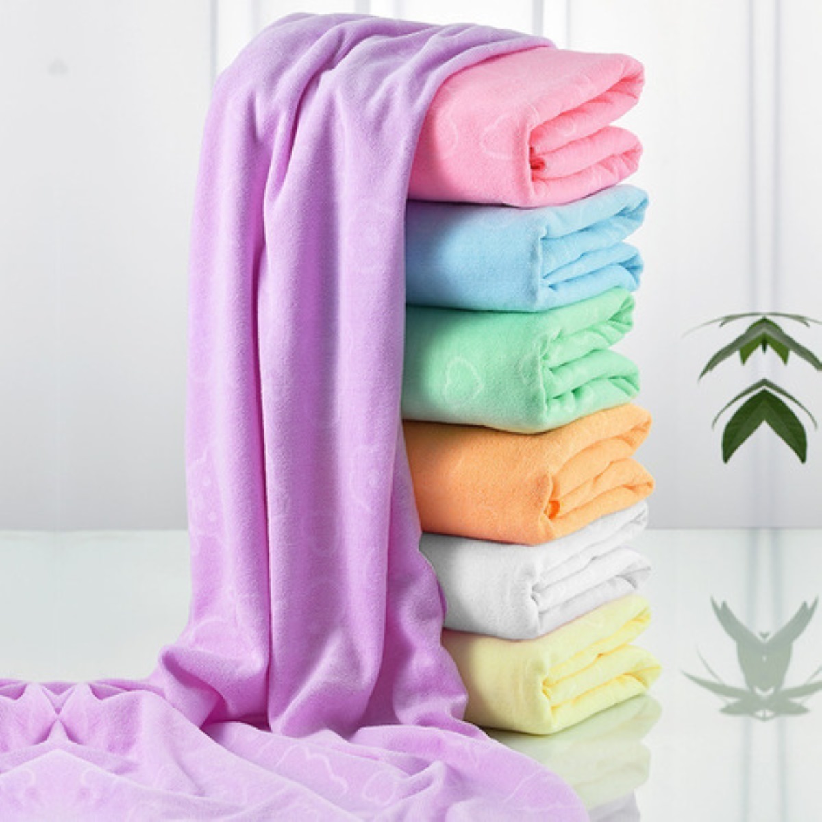 7 Toallas Baño Completo Grande Microfibra 70 x 140