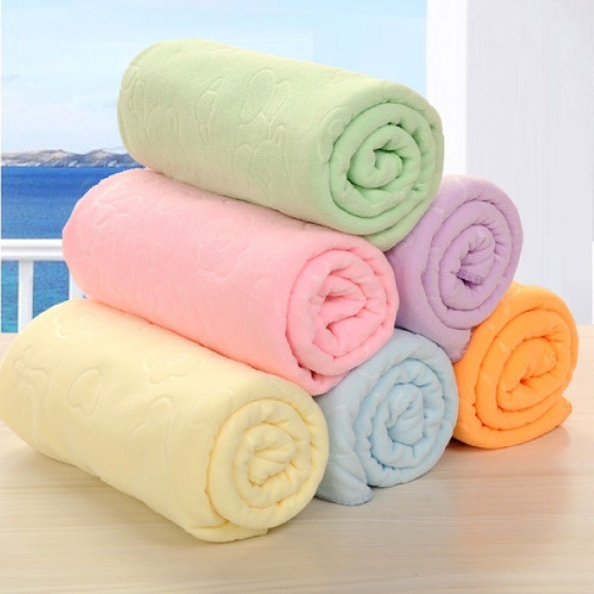 7 Toallas Baño Completo Grande Microfibra 70 x 140