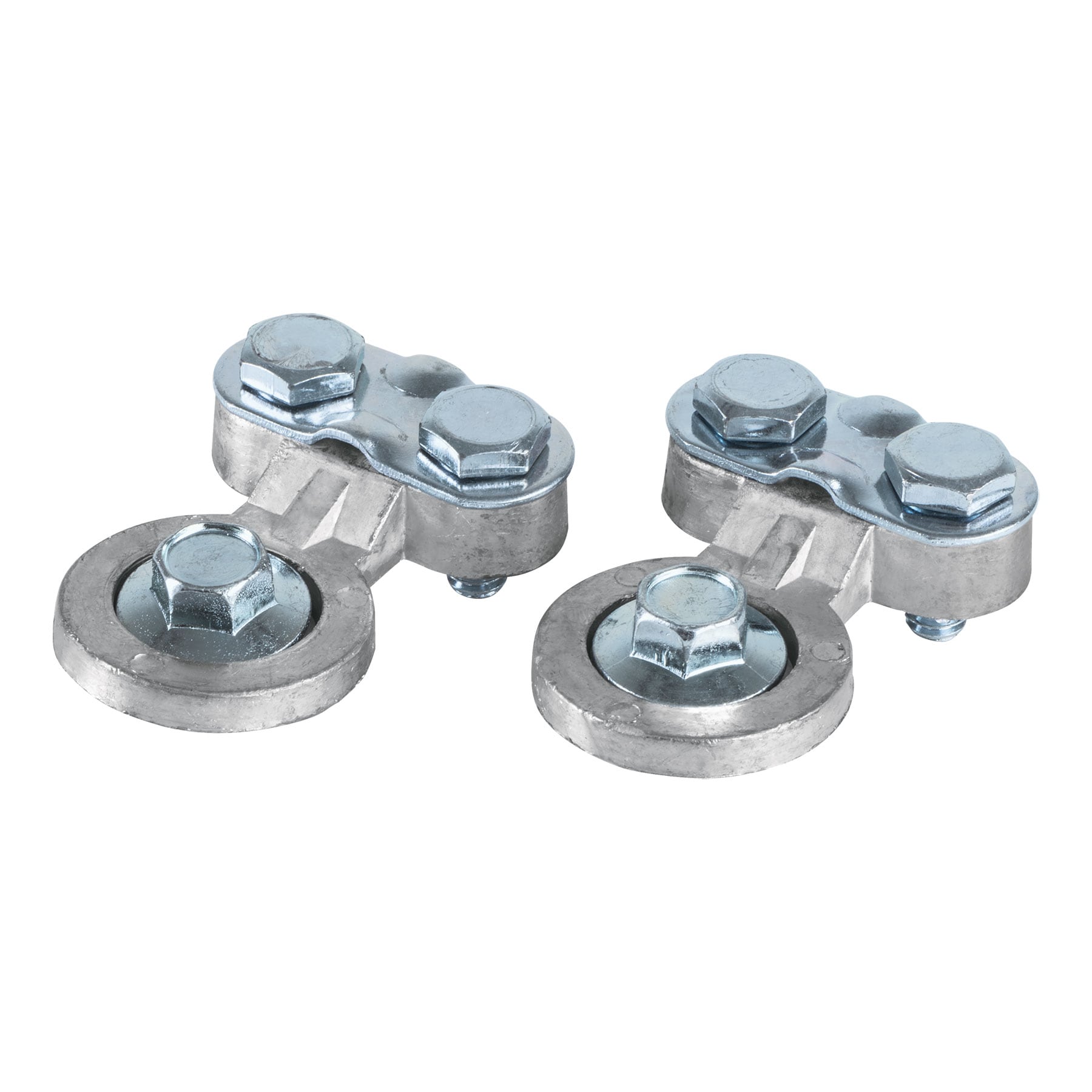 Blíster 2 terminales plomo poste lateral p/batería, Pretul 23040