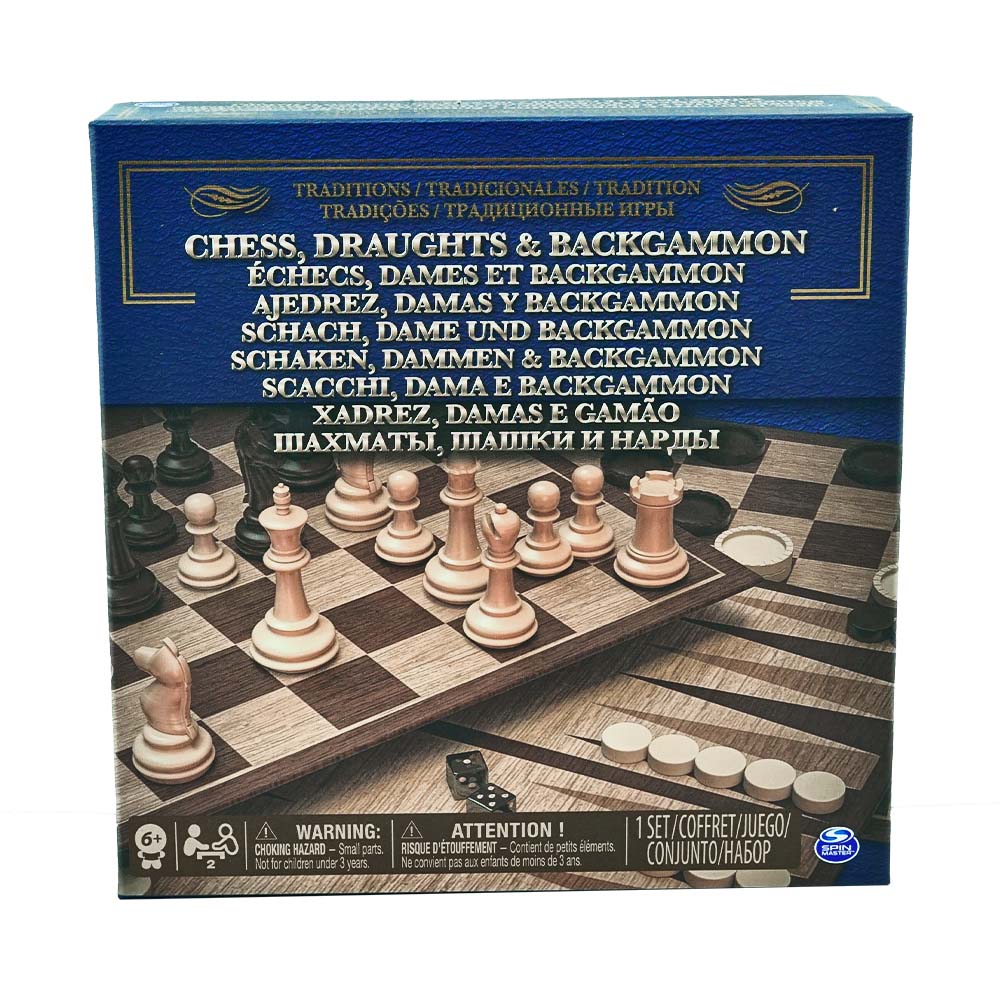 Juego de Mesa Spin Master Ajedrez Damas y Backgamon