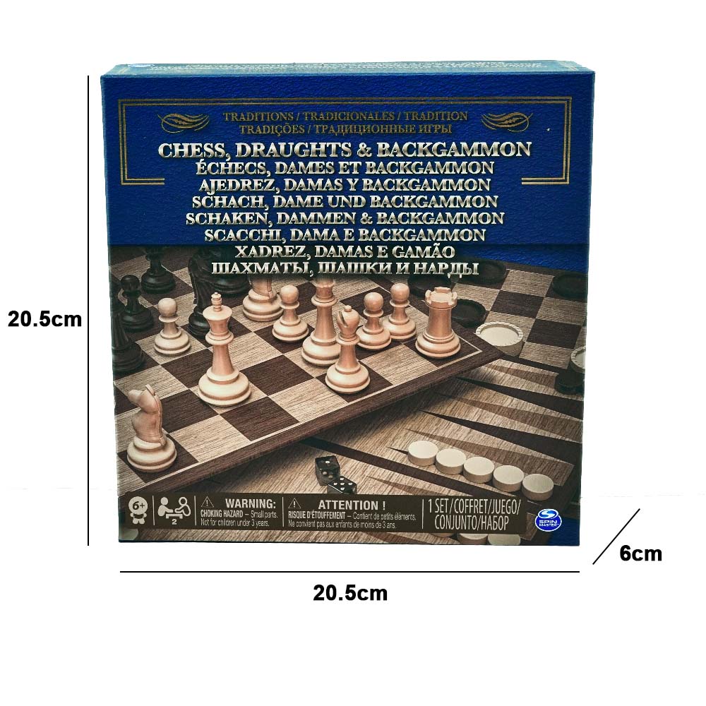 Juego de Mesa Spin Master Ajedrez Damas y Backgamon