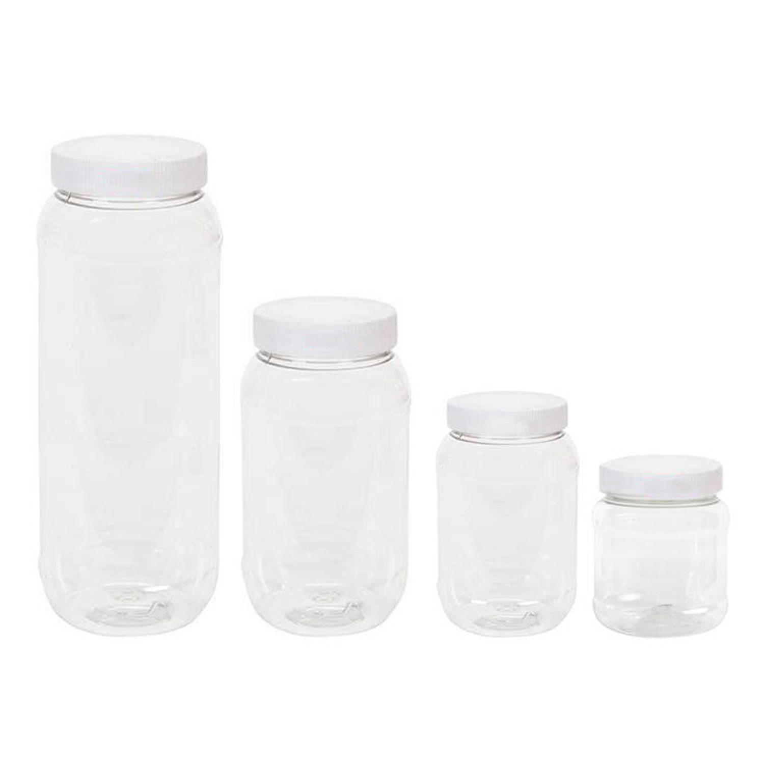 Botes de Plásticos Tapa Blanco MXOAT-037 20 Pzs 1000 ml Diámetro 6,3 cm PVC Tapa de Rosca Transparente, BoatPlas
