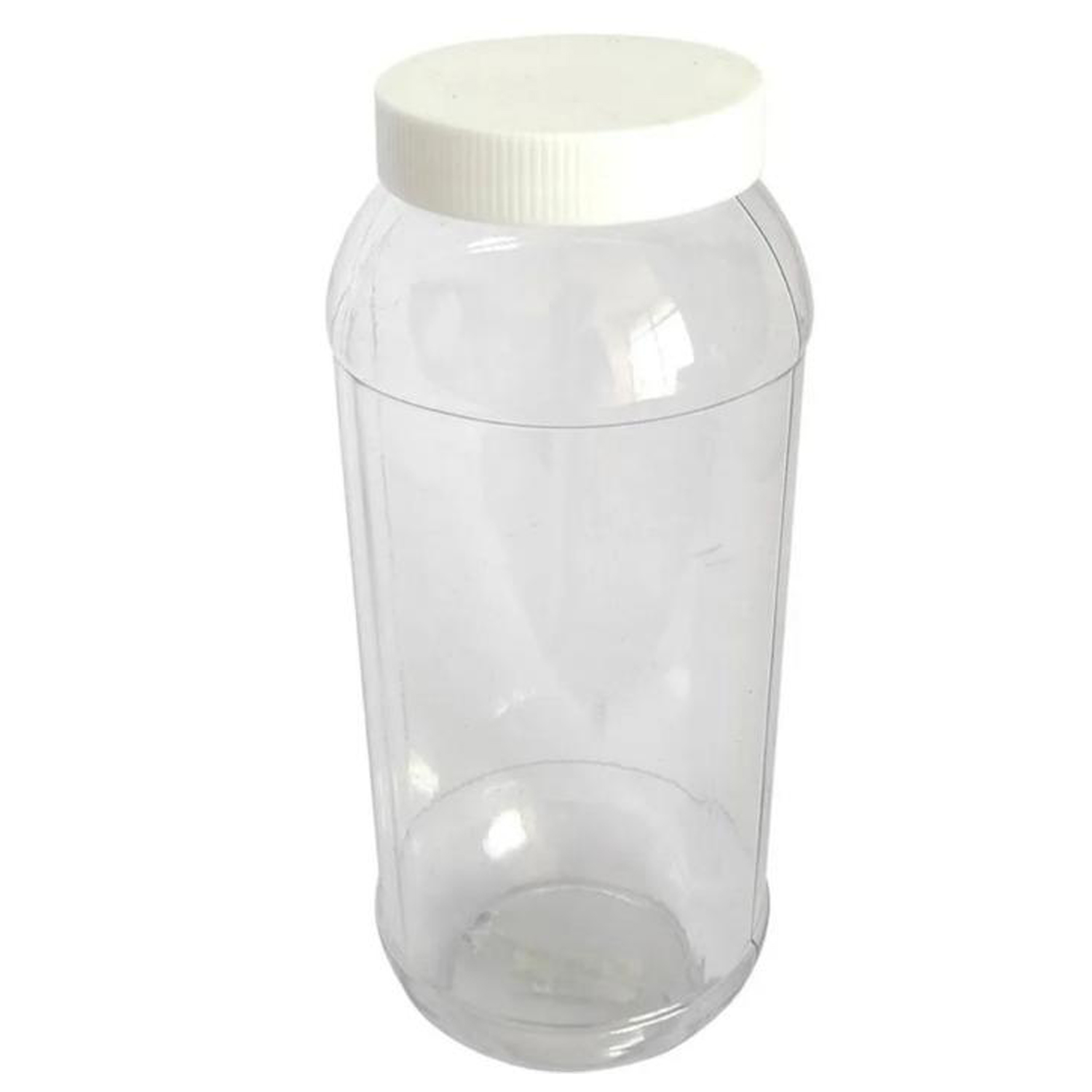 Bote de rosca de PET de 1000 ml, transparente, con tapa blanca, Botes  multiusos, Botes de rosca, Productos de plástico