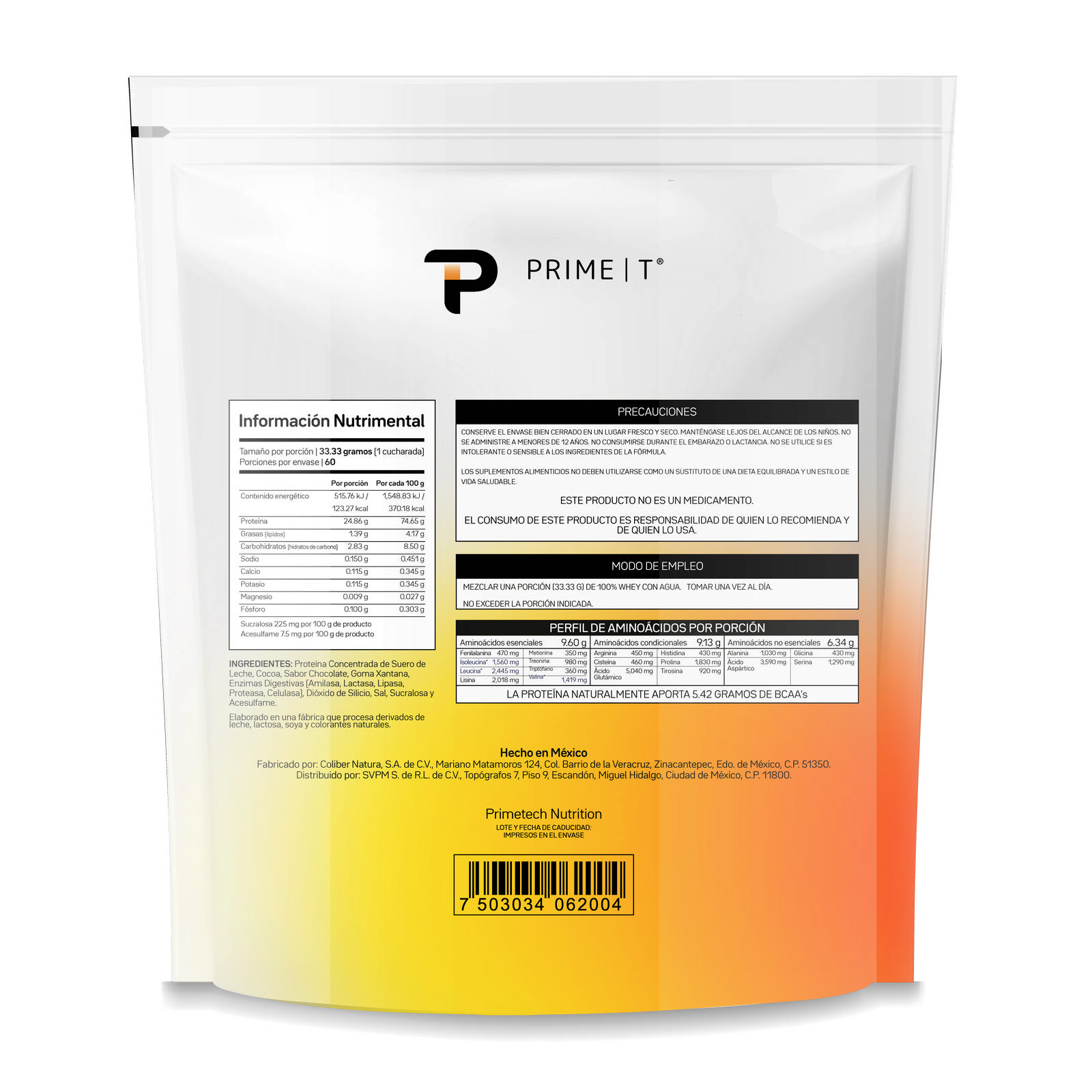 Proteina 100% Whey Chocolate Primetech 60 serv