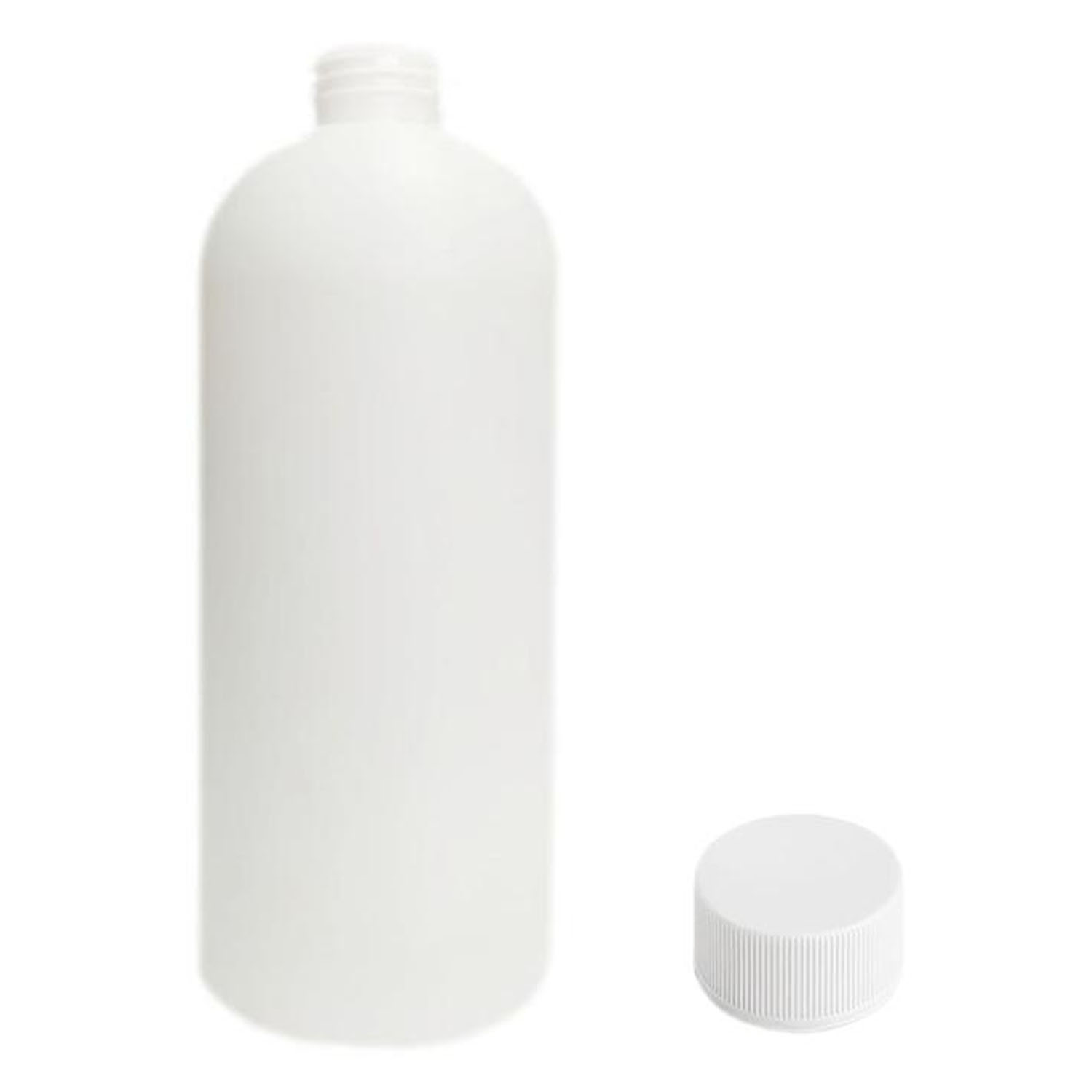 Botellas de Plástico Economicas MXRYP-010 50 Pzs 1L Polietileno Rosca 28400 Blanco con Tapa, BostonWhite-28-400-C