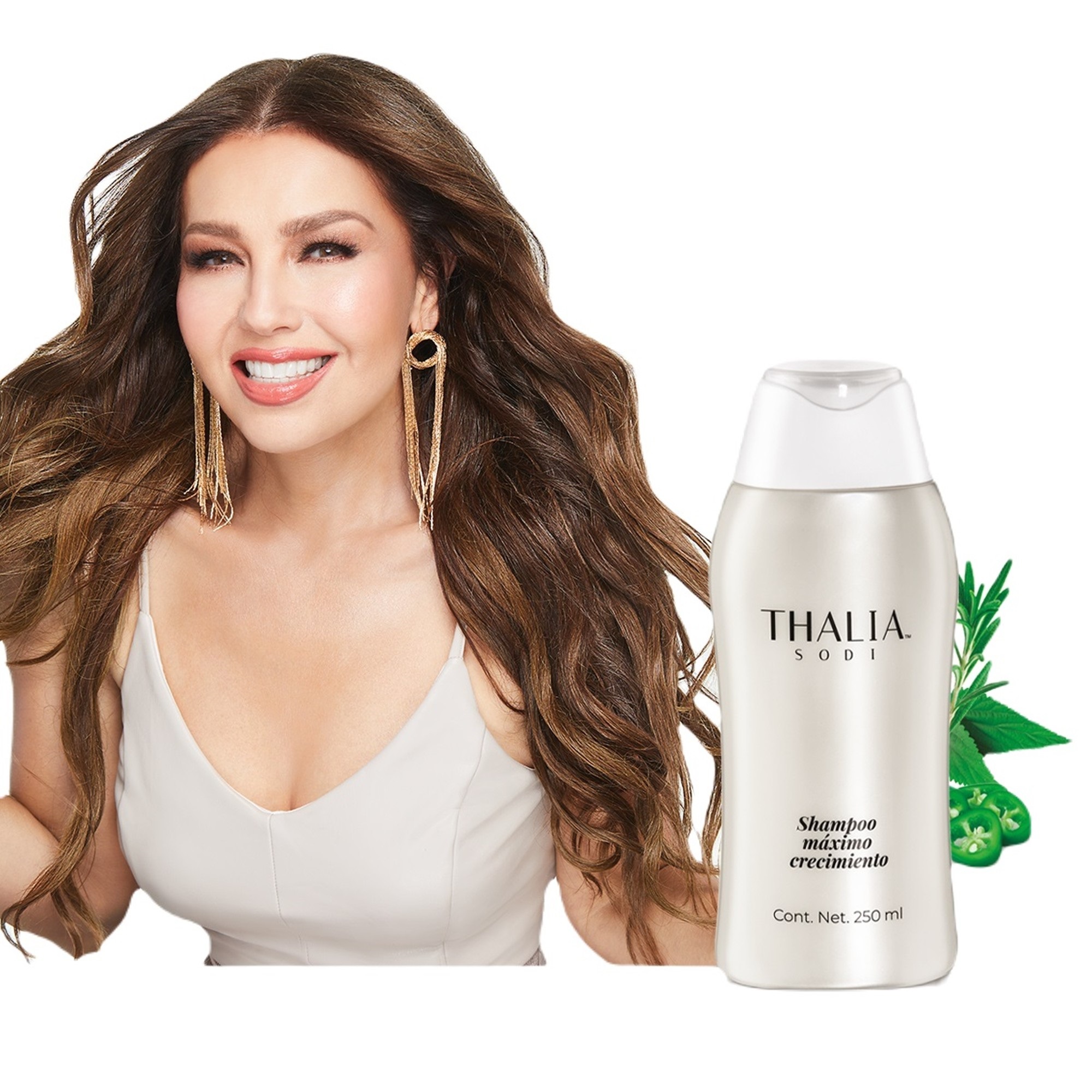 THALIA SODI SHAMPOO MAXIMO CRECIMIENTO CON ROMERO-ORTIGA Y CHILE 250 ML  ARABELA