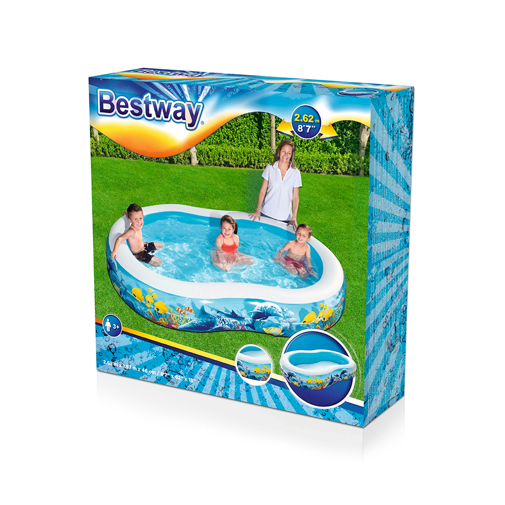 Alberca Inflable Piscina Ovalada De Peces Bestway 262 Cm