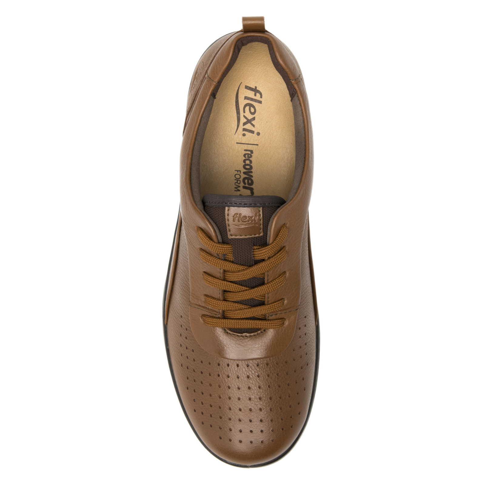 Tenis Casual Mujer Flexi Piel 102002 Café Agujeta Recovery Foam