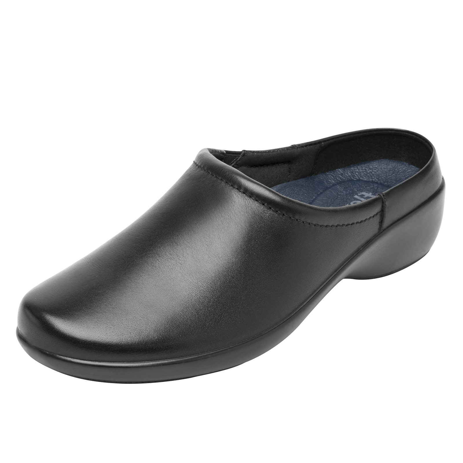 Zuecos De Piel Para Mujer Flexi 51726 Negro Destalonado Moda