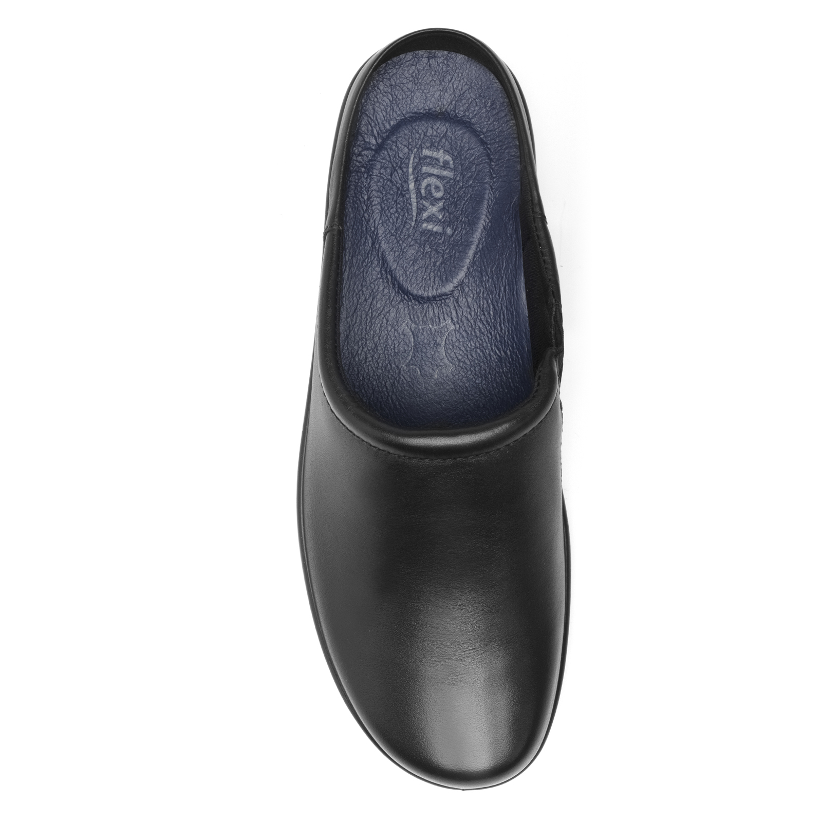 Zuecos De Piel Para Mujer Flexi 51726 Negro Destalonado Moda
