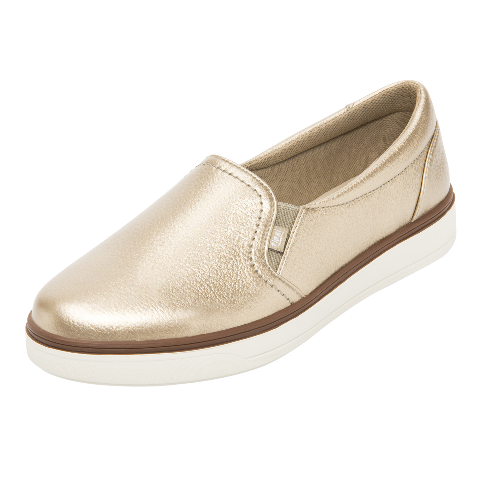 Zapatos Urbanos Mujer Slip On Flexi 107701 Oro Moda Sintetico