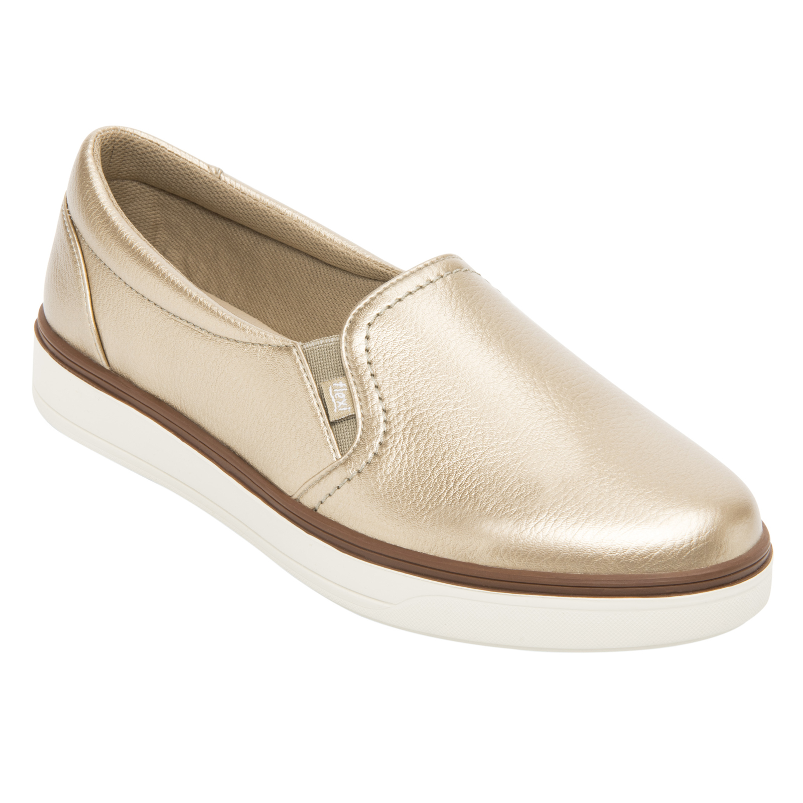 Zapatos Urbanos Mujer Slip On Flexi 107701 Oro Moda Sintetico