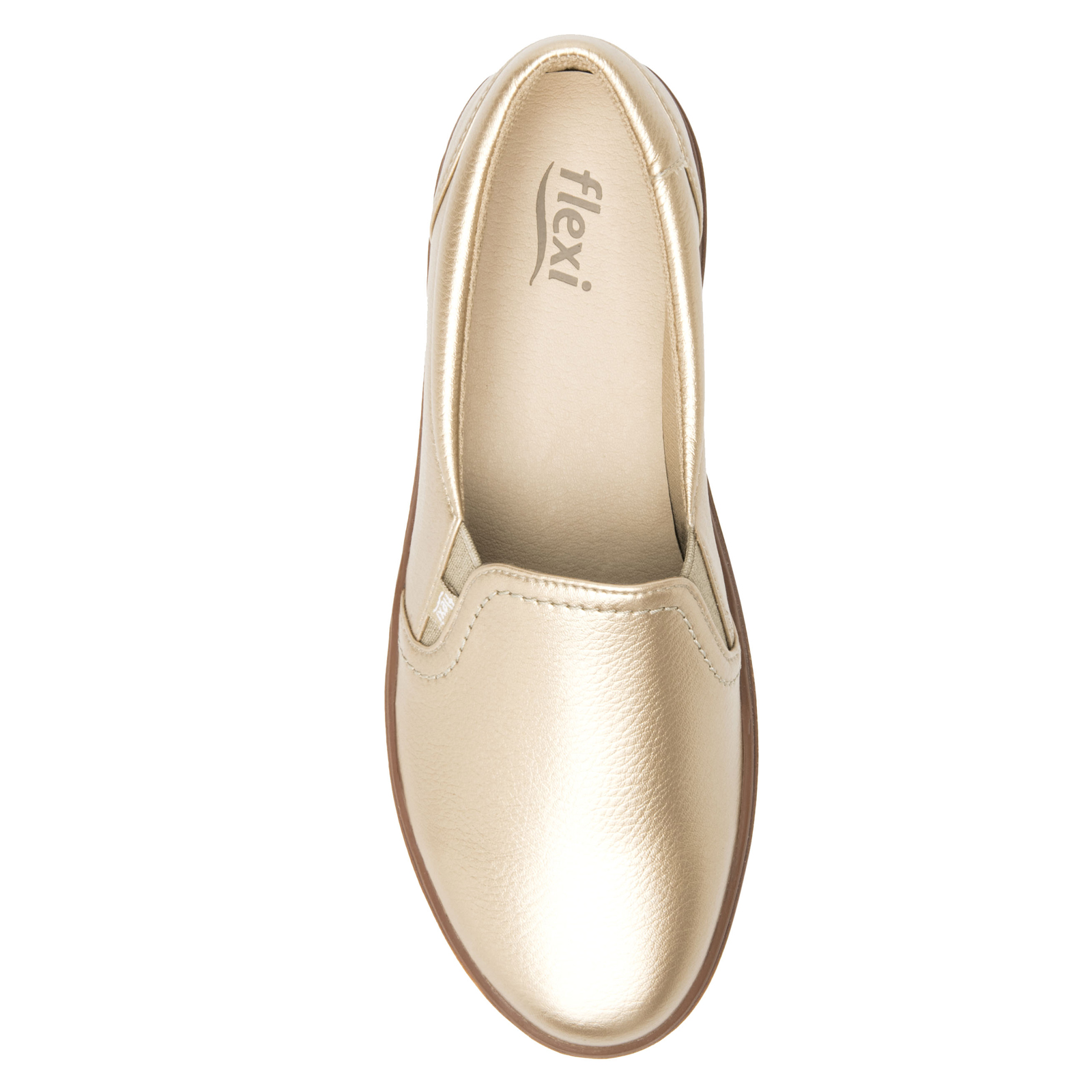Zapatos Urbanos Mujer Slip On Flexi 107701 Oro Moda Sintetico