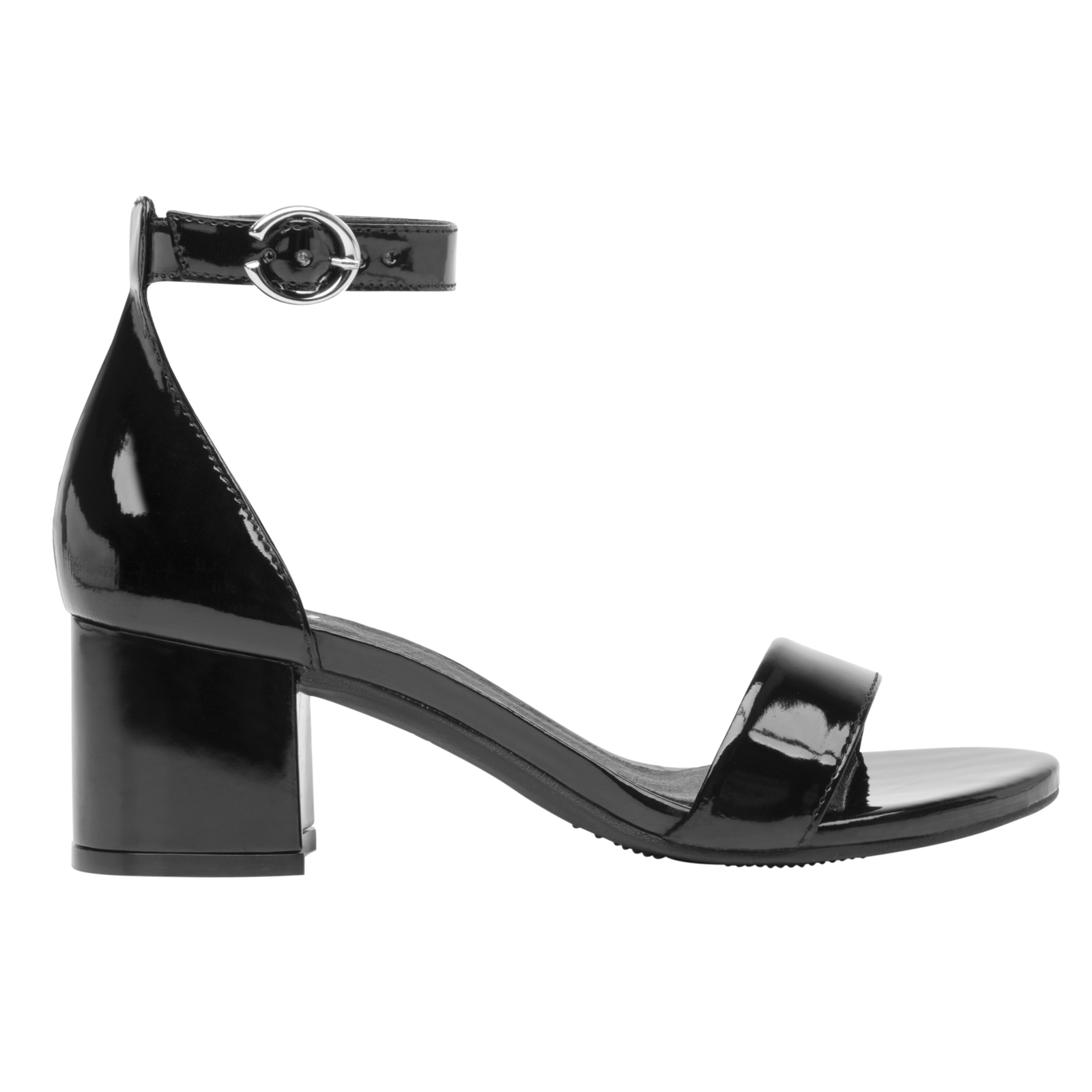 Sandalia Con Tacon Negro Charol Para Mujer Flexi 106411 Moda