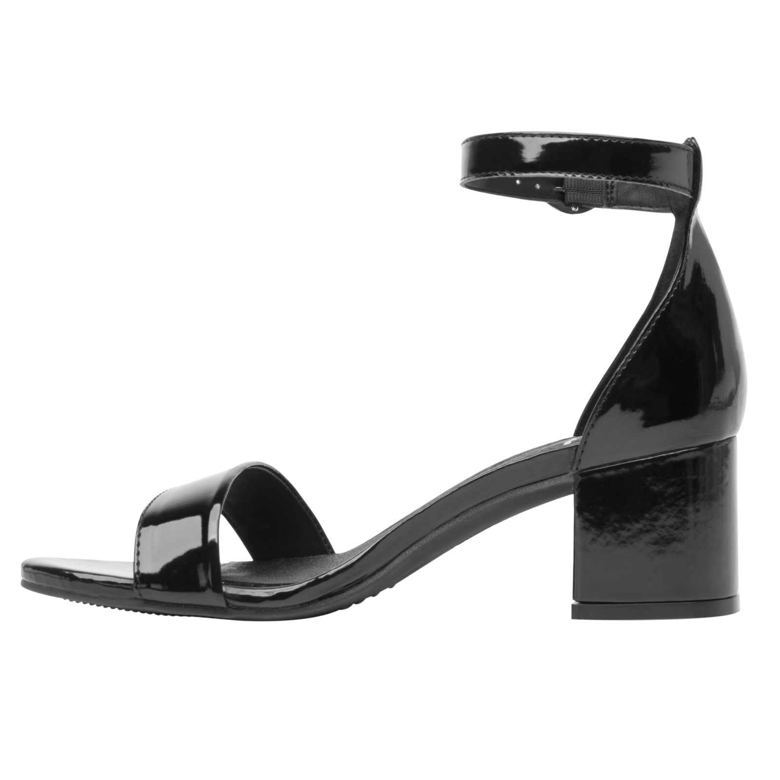 Sandalia Con Tacon Negro Charol Para Mujer Flexi 106411 Moda