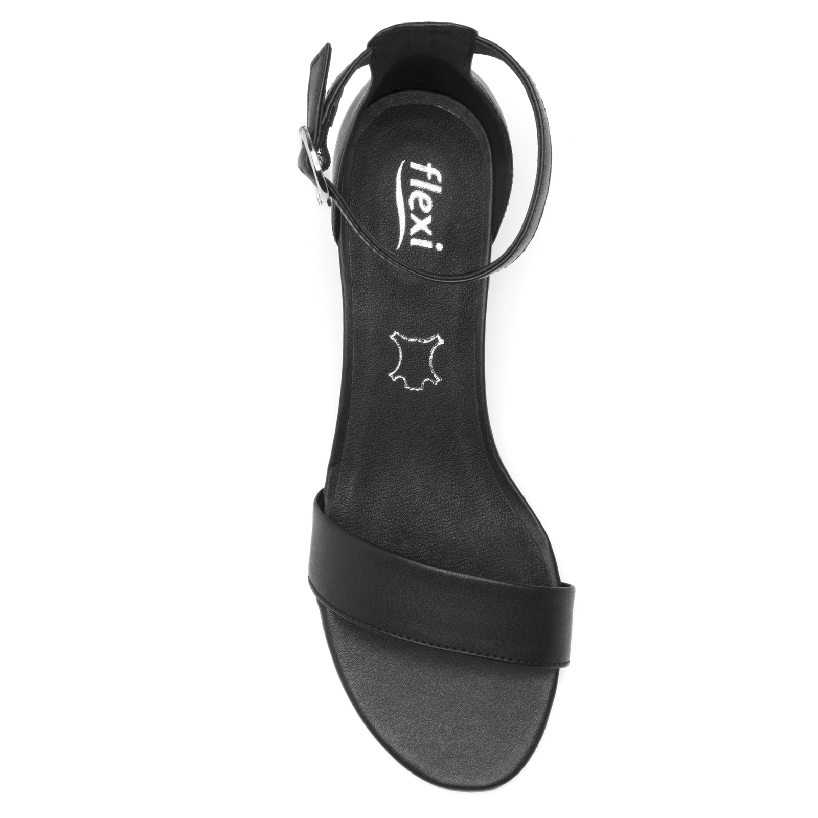 Sandalia Casual De Tacón Mujer Flexi 106411 Negro Mate Moda