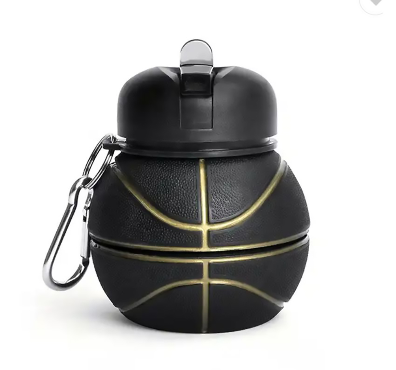 Botella Balon Plegable Para Agua Deporte Basquetbol Nba Negr