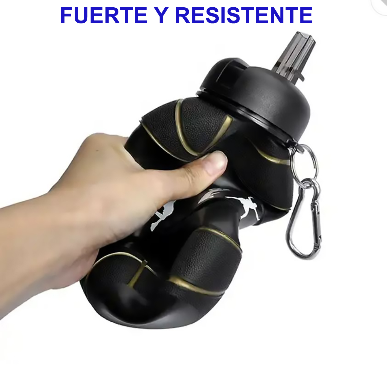 Botella Balon Plegable Para Agua Deporte Basquetbol Nba Negr