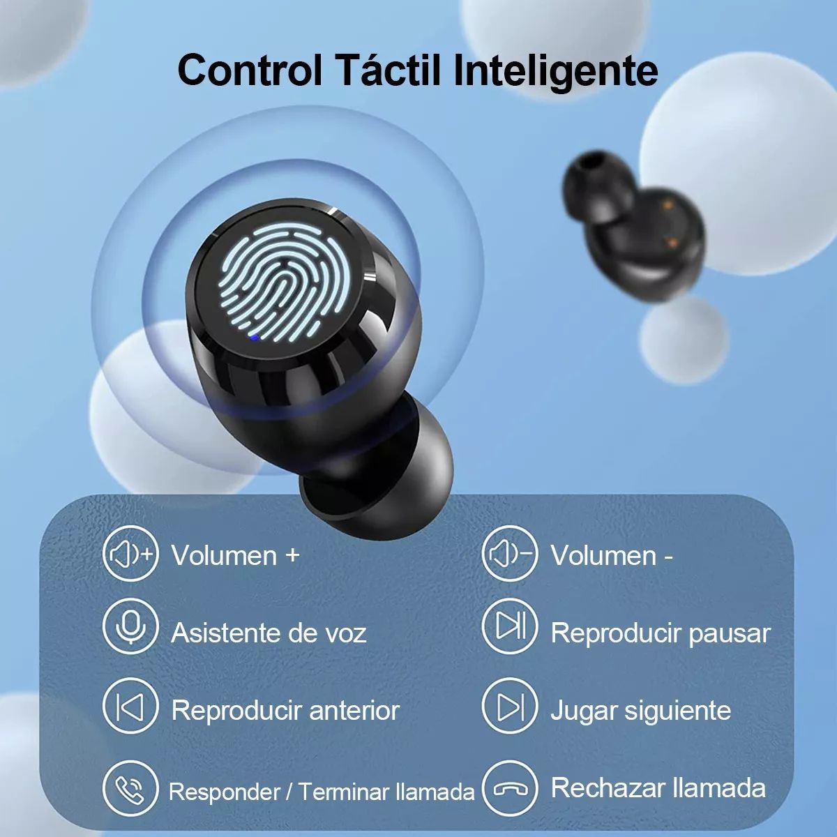 Audífonos In-ear Inalámbricos F9-5 Negro Bluetooth 