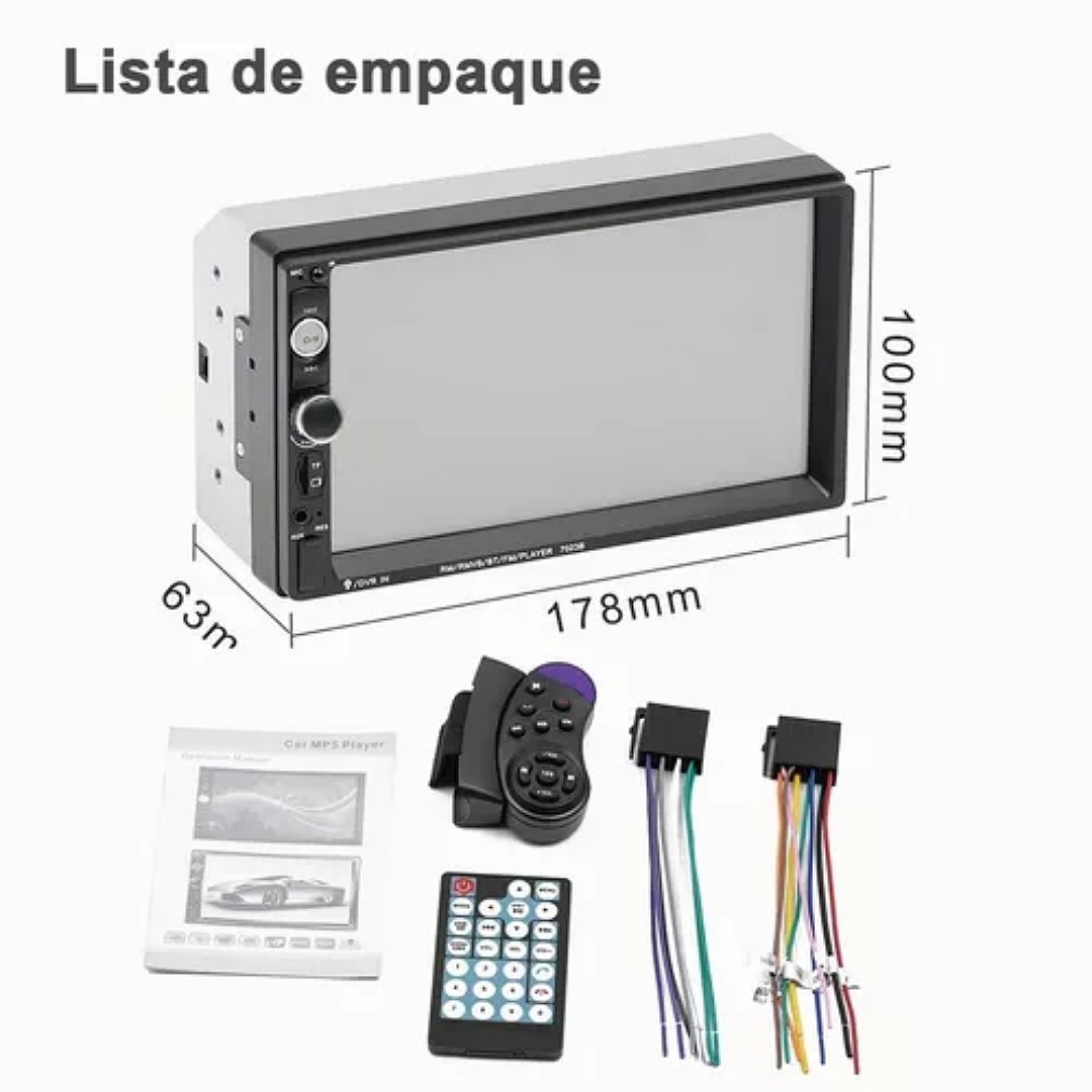 Autoestéreo 2 Din Mirrorlink Pantalla Táctil 7 Inch Y Cámara