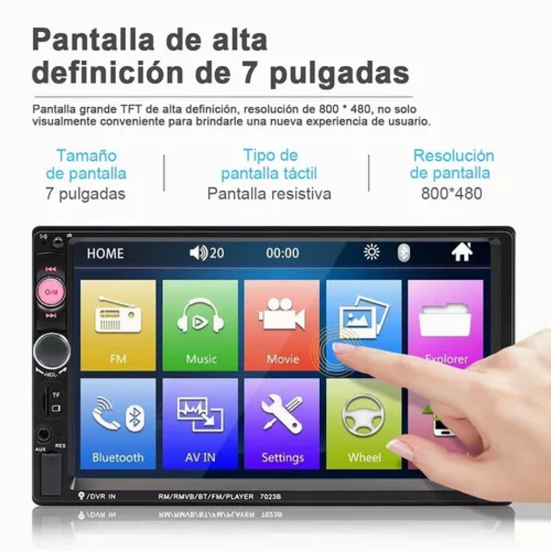 Autoestéreo 2 Din Mirrorlink Pantalla Táctil 7 Inch Y Cámara