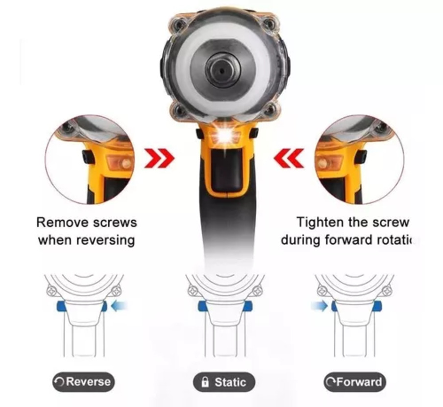 990n.m Pistola Llave De Impacto Inalámbrico De 2 Batería 1/2