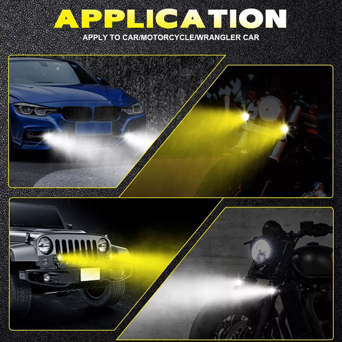 Par Faros Luces Led Para Motos Auto Doble Color Impermeable