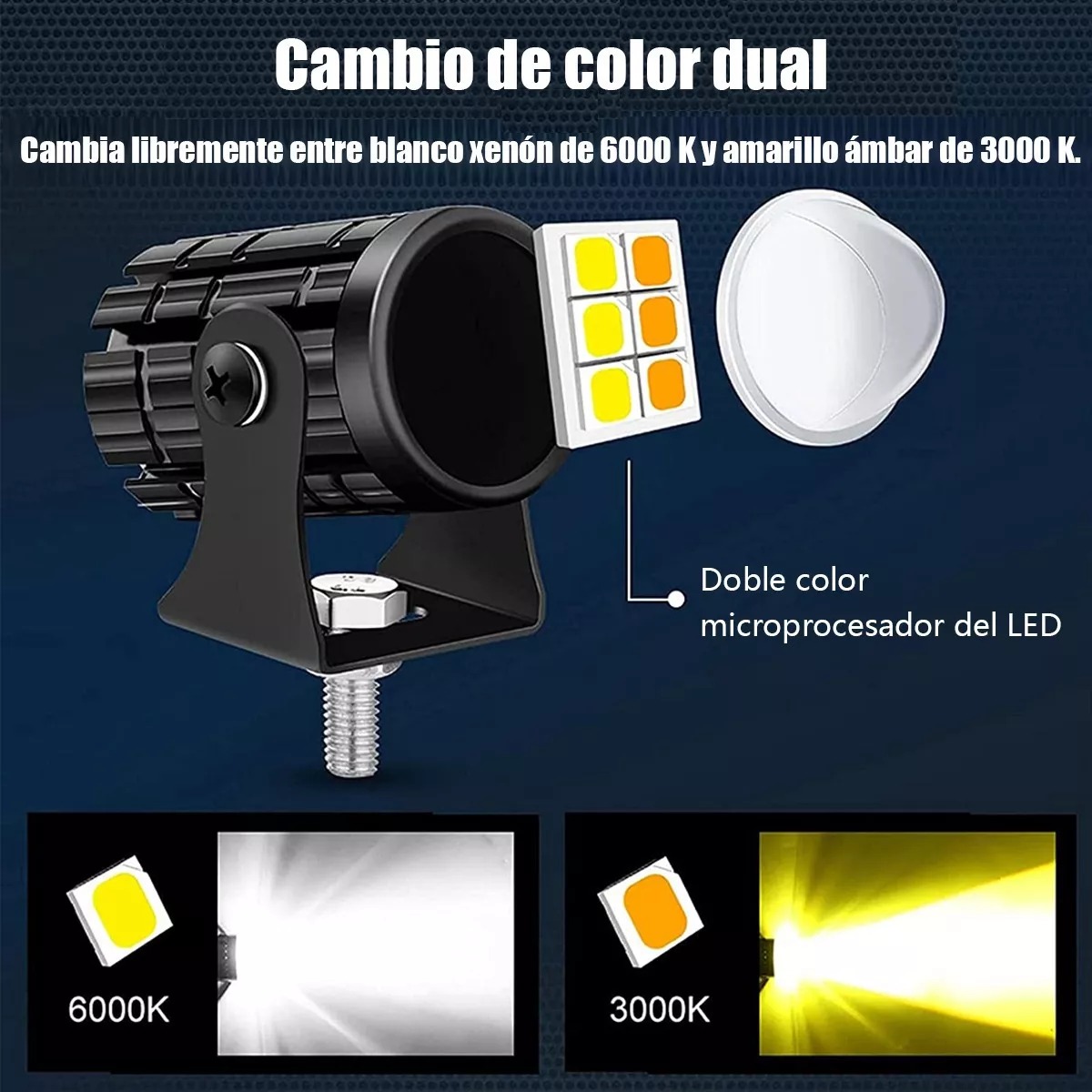 Par Faros Luces Led Para Motos Auto Doble Color Impermeable