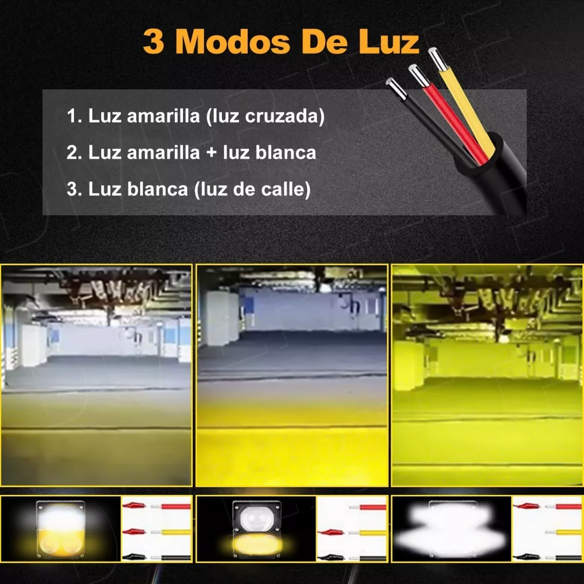 Par Faros De Lupa Doble Color Luz Para Auto Moto 32000 Lm