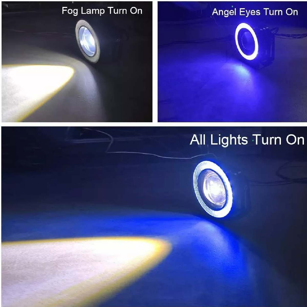 Par Faros Antiniebla Led 3.5in Ojos De Ángel Para Autos Moto