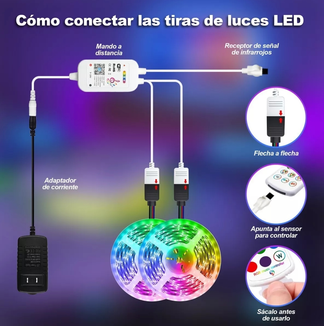 Cinta de Luces LED inteligente con conexión Wi-Fi