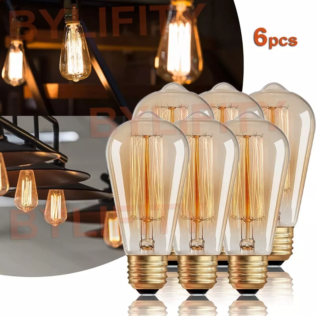 6pcs Focos Edison Vintage Led Bombillas Luces Para Hogar E26