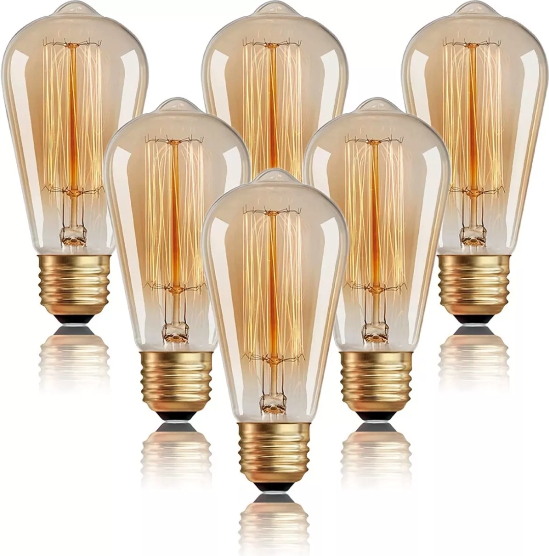 6pcs Focos Edison Vintage Led Bombillas Luces Para Hogar E26