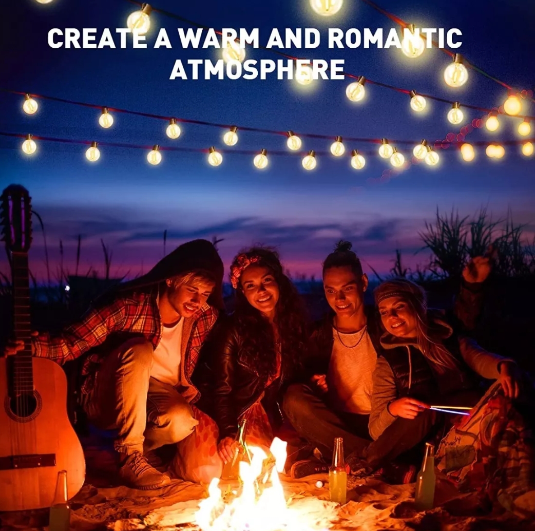 Led Guirnalda De Luces 25+2 Focos De Exterior Vintage 15m