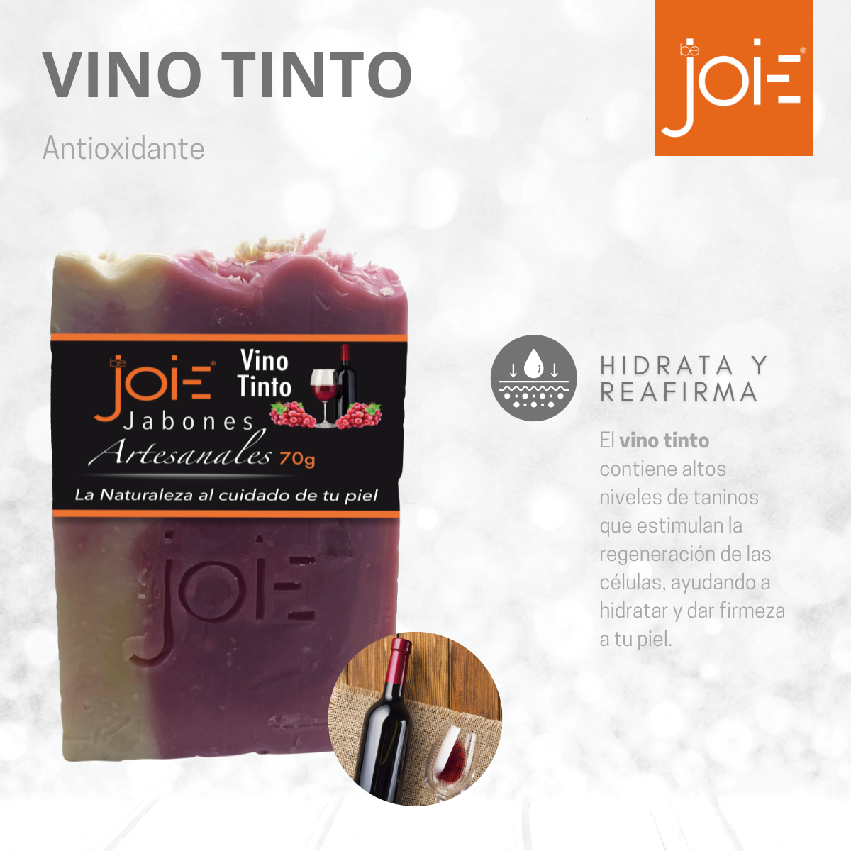Paquete con 3 Barras de Jabón Artesanal De Vino Tinto