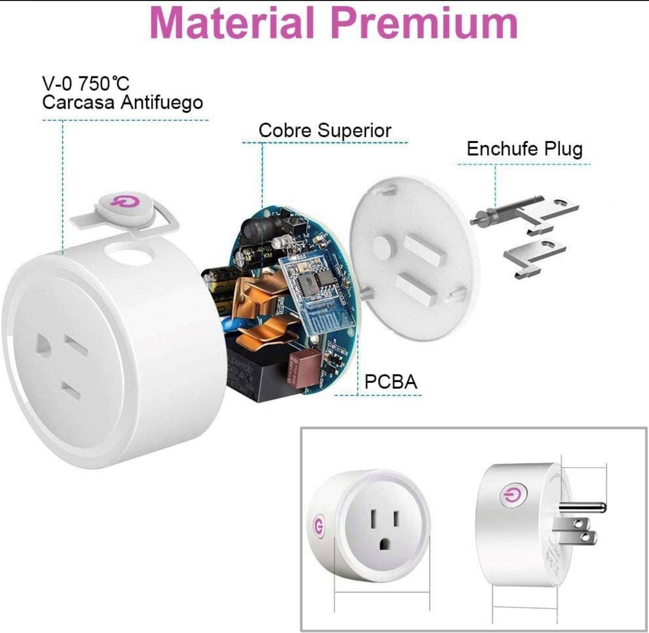 Enchufe Inteligente Wifi Contacto Para Homekit AlexaY Google home 10a 2 PIEZAS