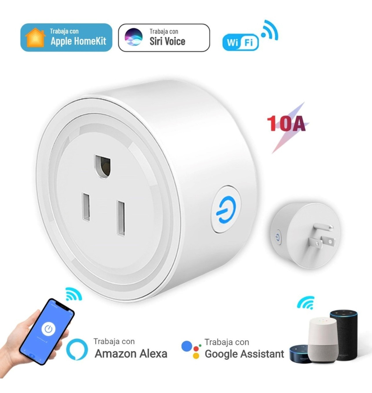 15 Amp Outdoor Alexa/Google Assistant Compatible Plug -in Smart Wi-Fi Dual Outlet Wall Plug, No Hub Required (3-pack)