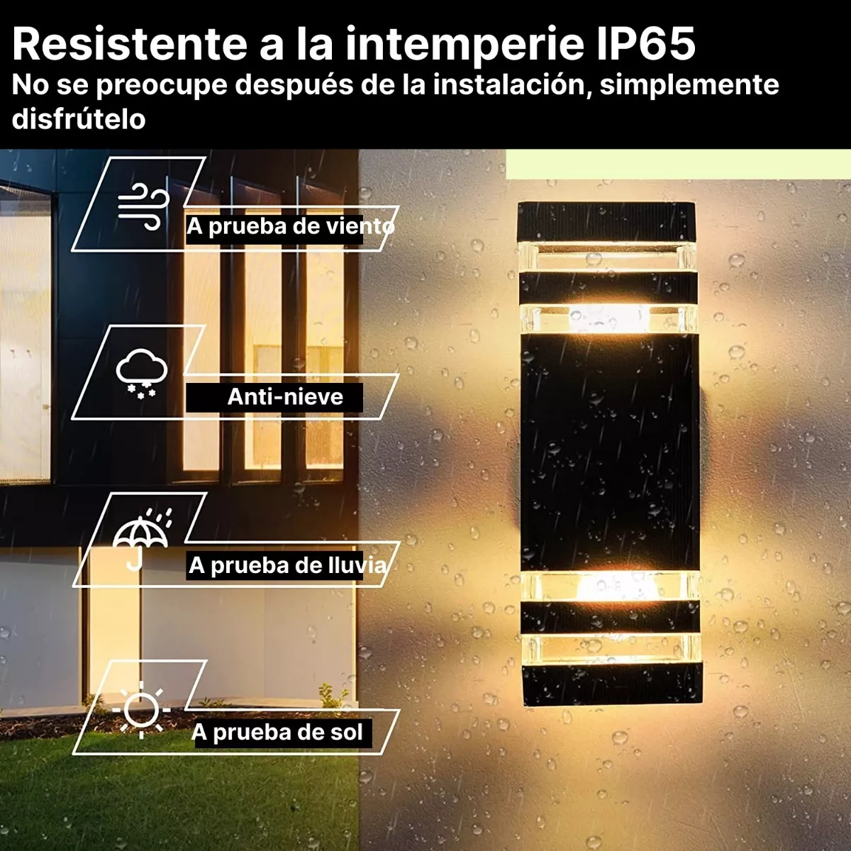 Lámpara De Pared Exterior Led 5w 3000k Ip65 Impermeable